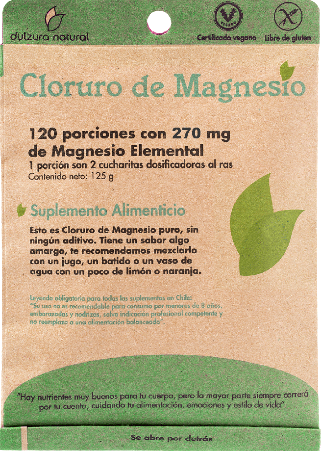 Cloruro de Magnesio – 120 Porciones | 270 mg Magnesio Elemental por porción