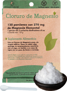 Cloruro de Magnesio – 120 Porciones | 270 mg Magnesio Elemental por porción