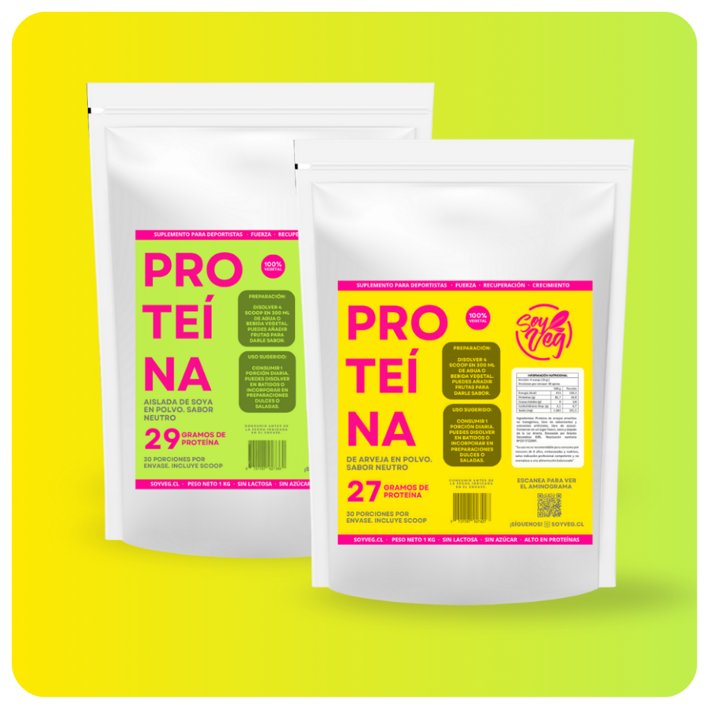Pack Proteína de Soya + Proteína de Arveja (2 Kg) 60 porciones — Nutrición completa y balanceada