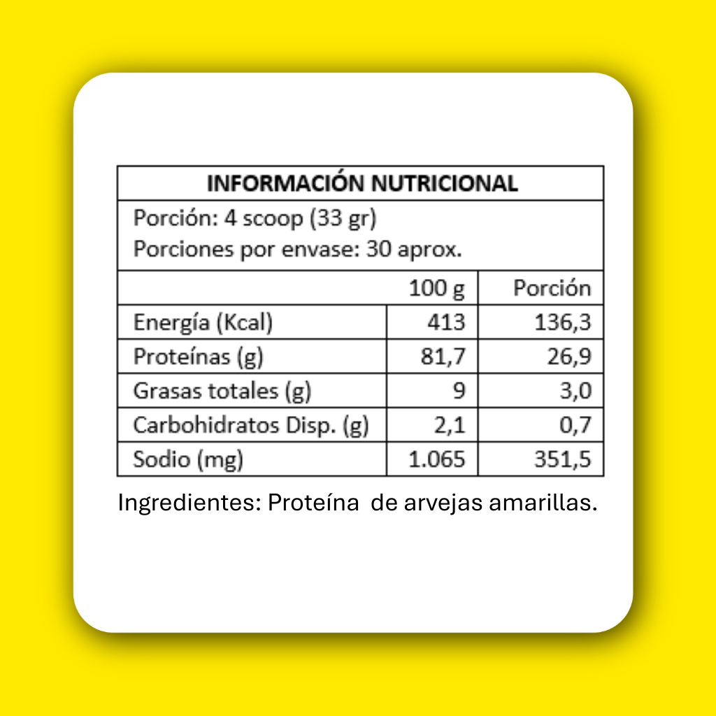 Proteína de arveja sin sabor 1 Kg 30 porciones– Nutrición Completa para tu Recuperación Muscular
