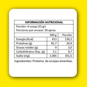 Proteína de arveja sin sabor 1 Kg 30 porciones– Nutrición Completa para tu Recuperación Muscular