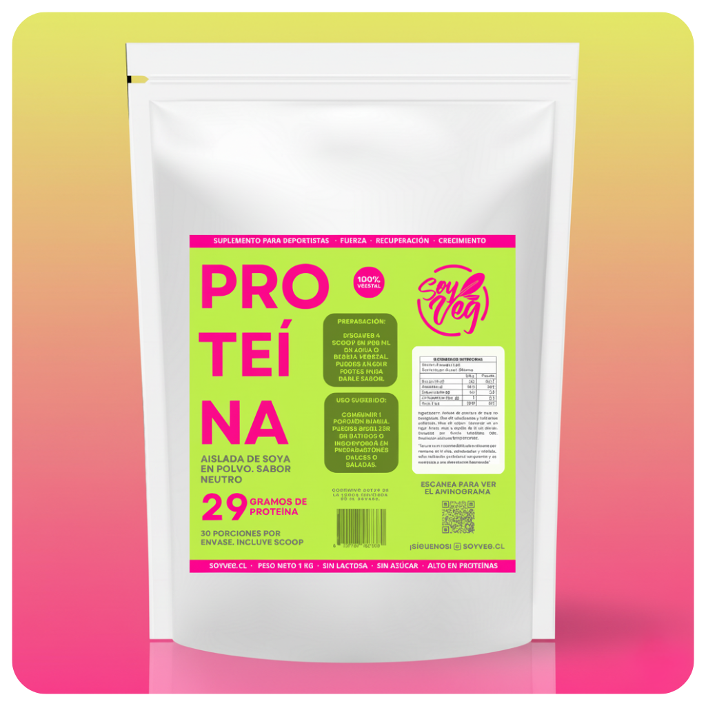 Proteína de soya sin sabor 1 Kg 30 porciones– Recuperación y energía para tu día