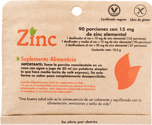 Zinc en Polvo – Alta Pureza | 90 porciones de 15 mg de Zinc Elemental